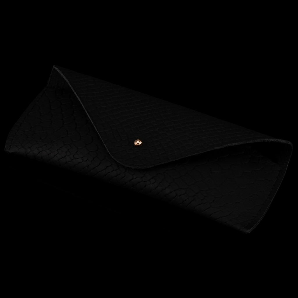 Crocodile Leather Sunglasses Case
