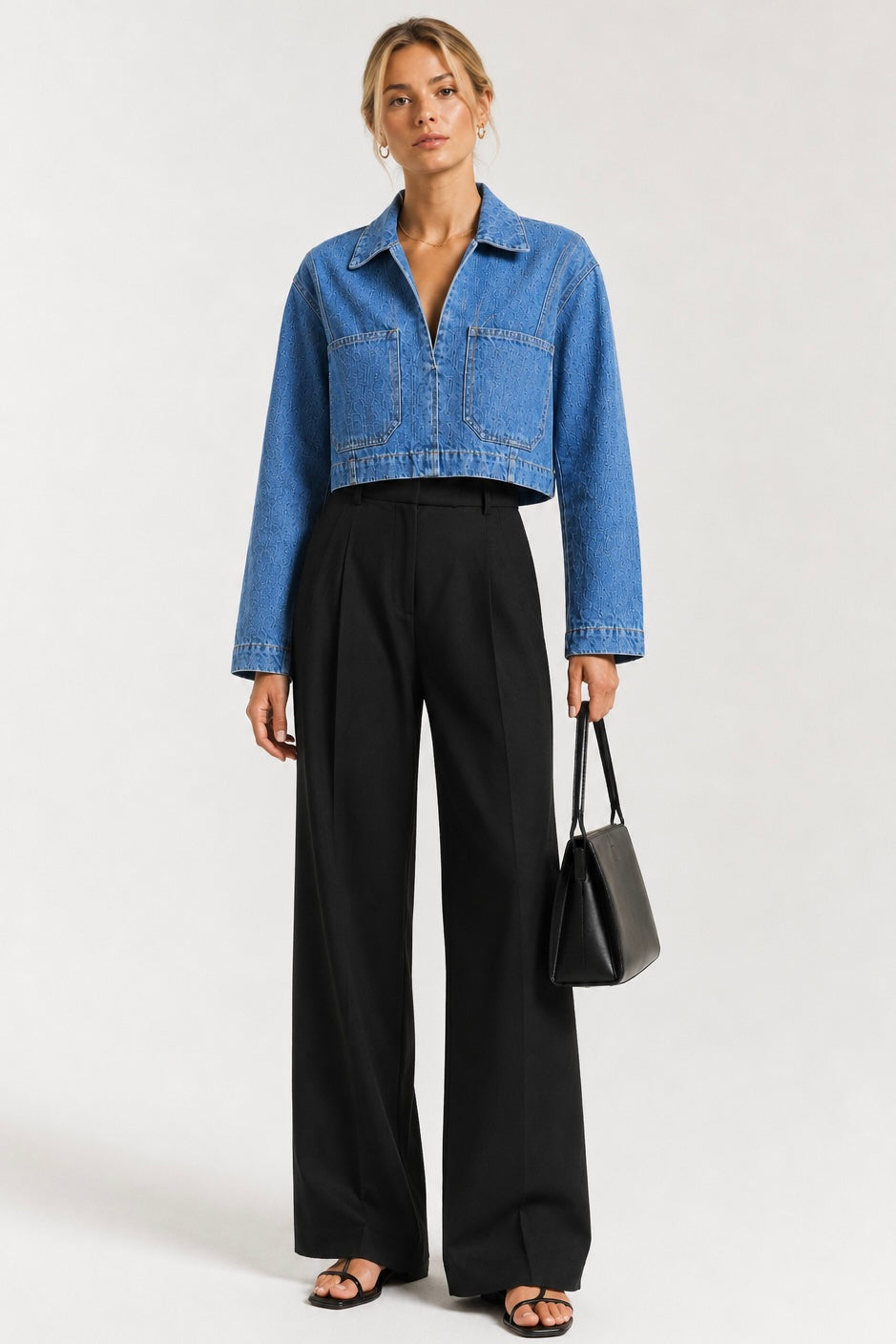 Hollis Cropped Denim Shirt
