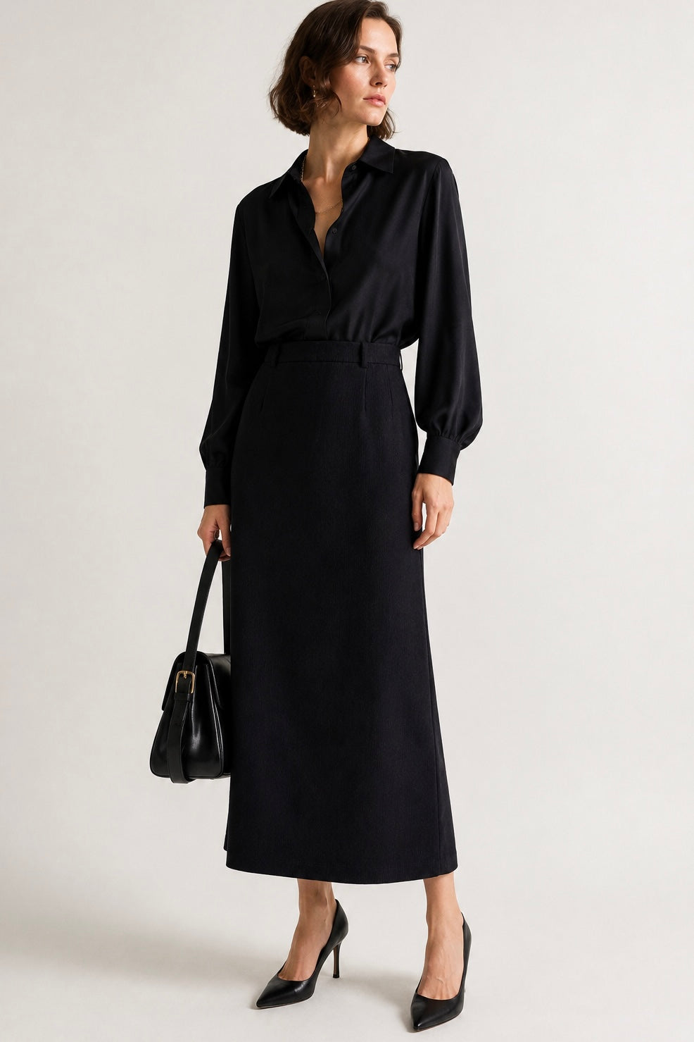 Meridian Structured Midi Skirt