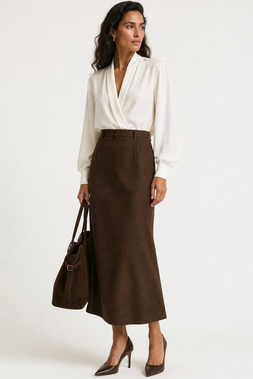 Meridian Structured Midi Skirt
