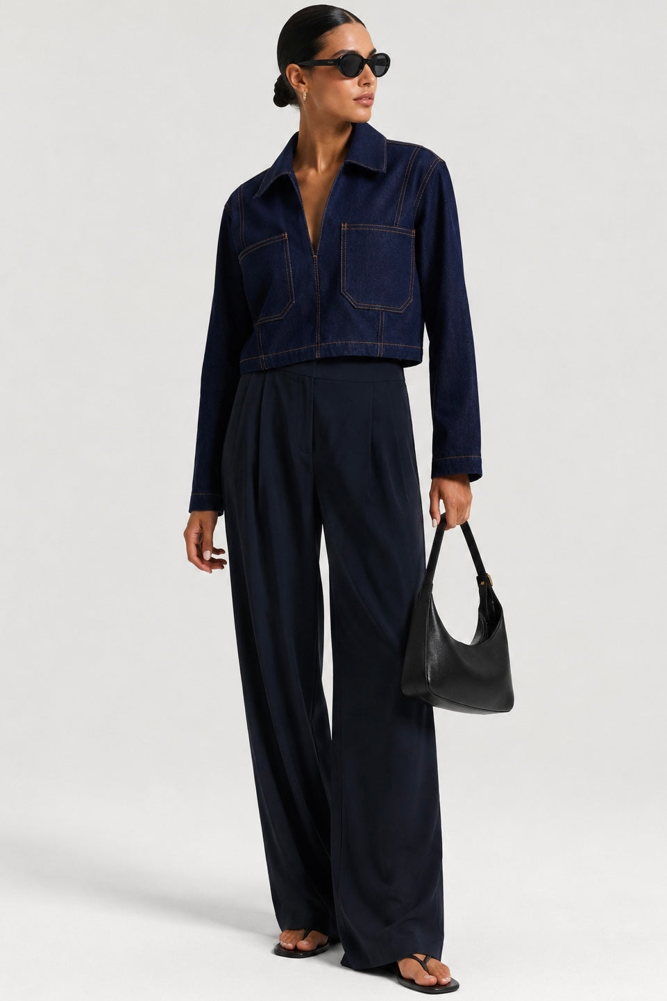 Hollis Cropped Denim Shirt