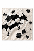 Noir Camélia 70 x 70 Foulard