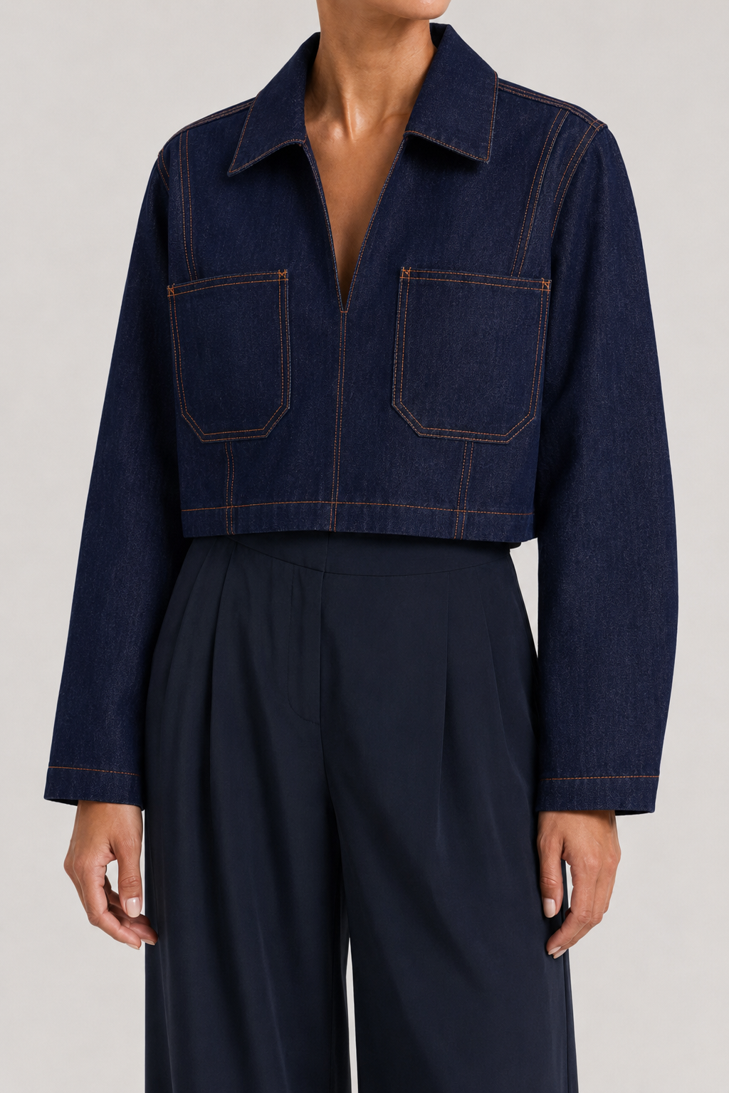 Hollis Cropped Denim Shirt