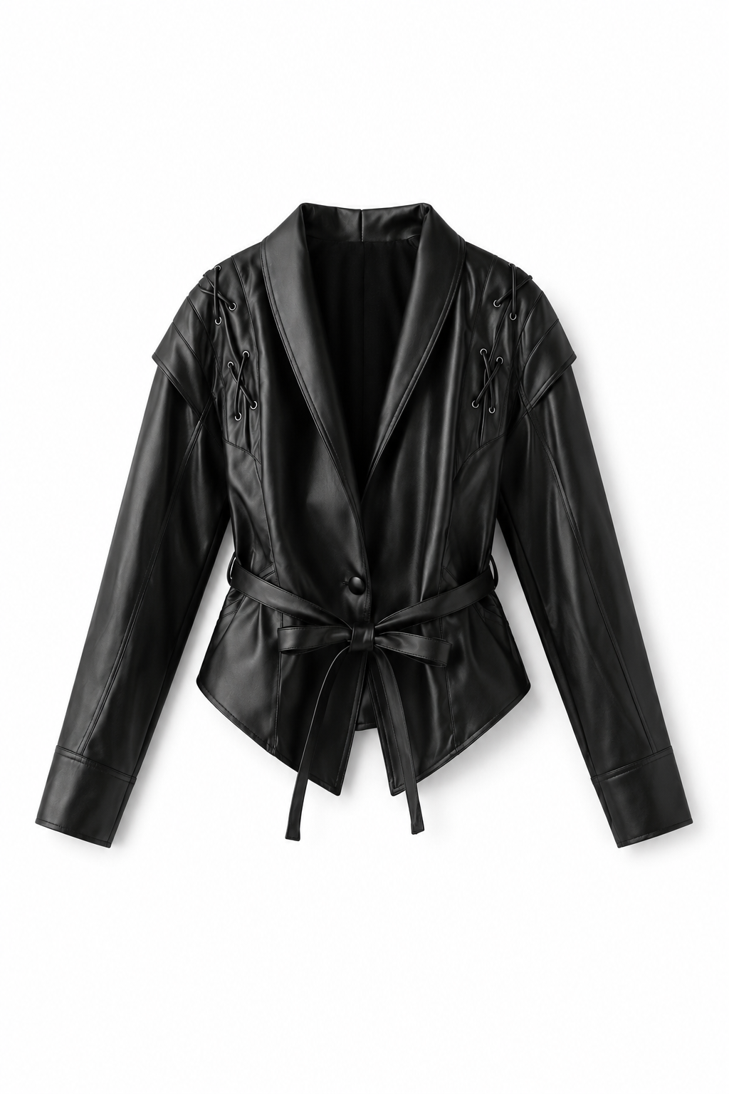 Valen Leather Wrap Jacket