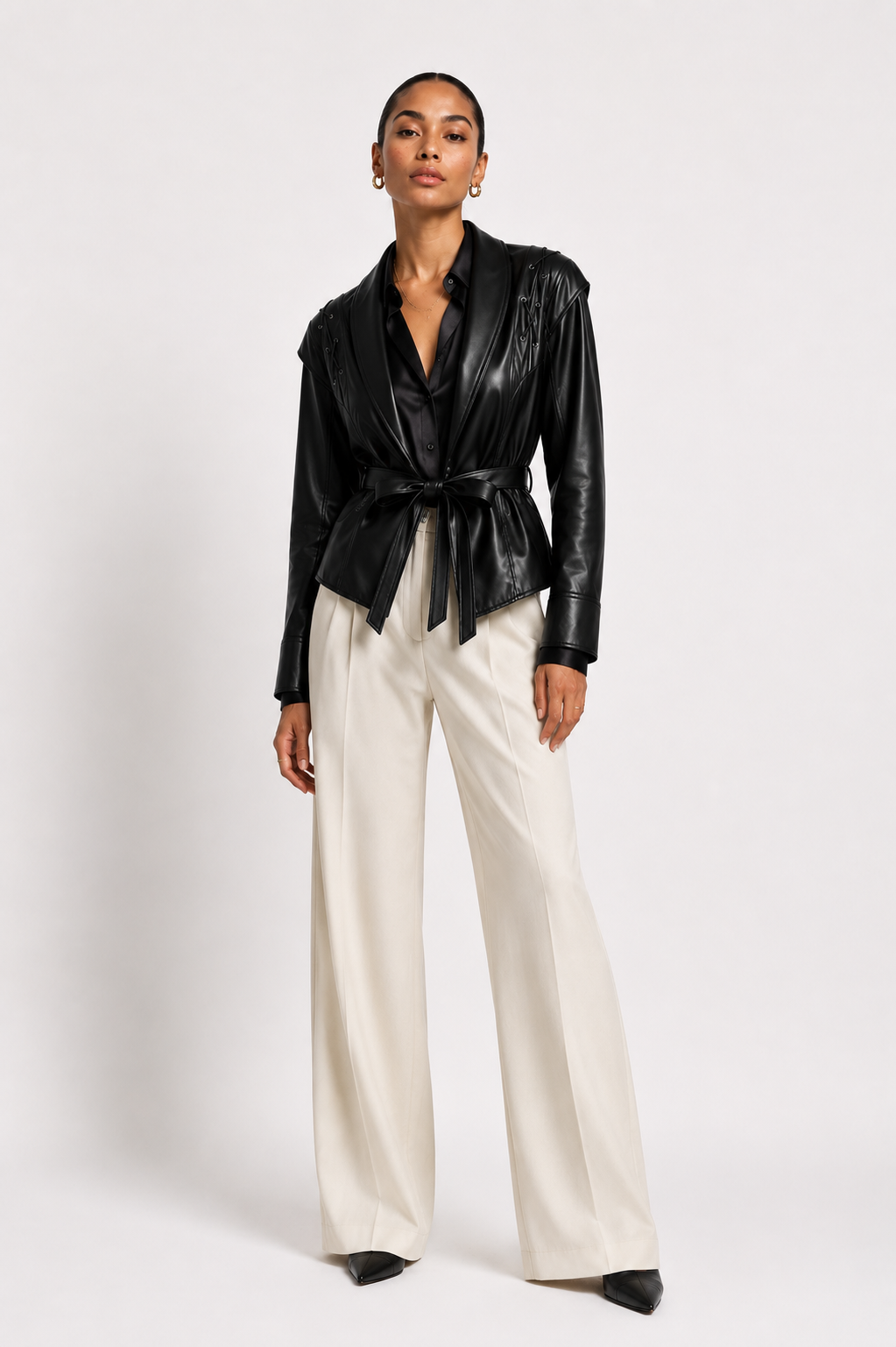 Valen Leather Wrap Jacket
