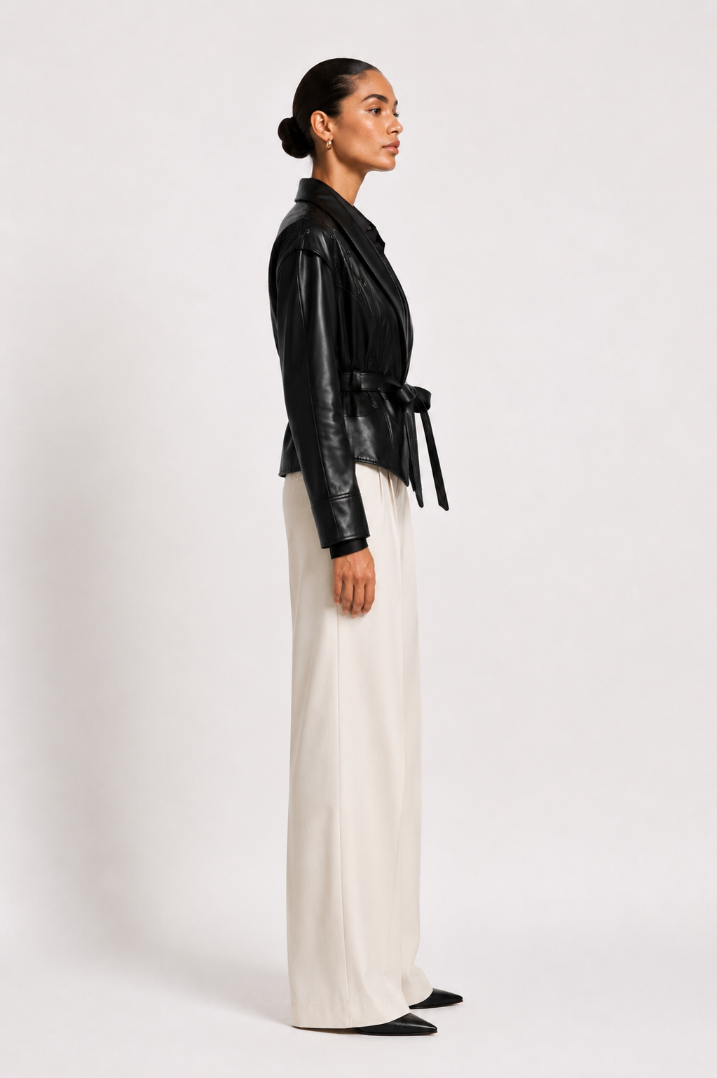 Valen Leather Wrap Jacket