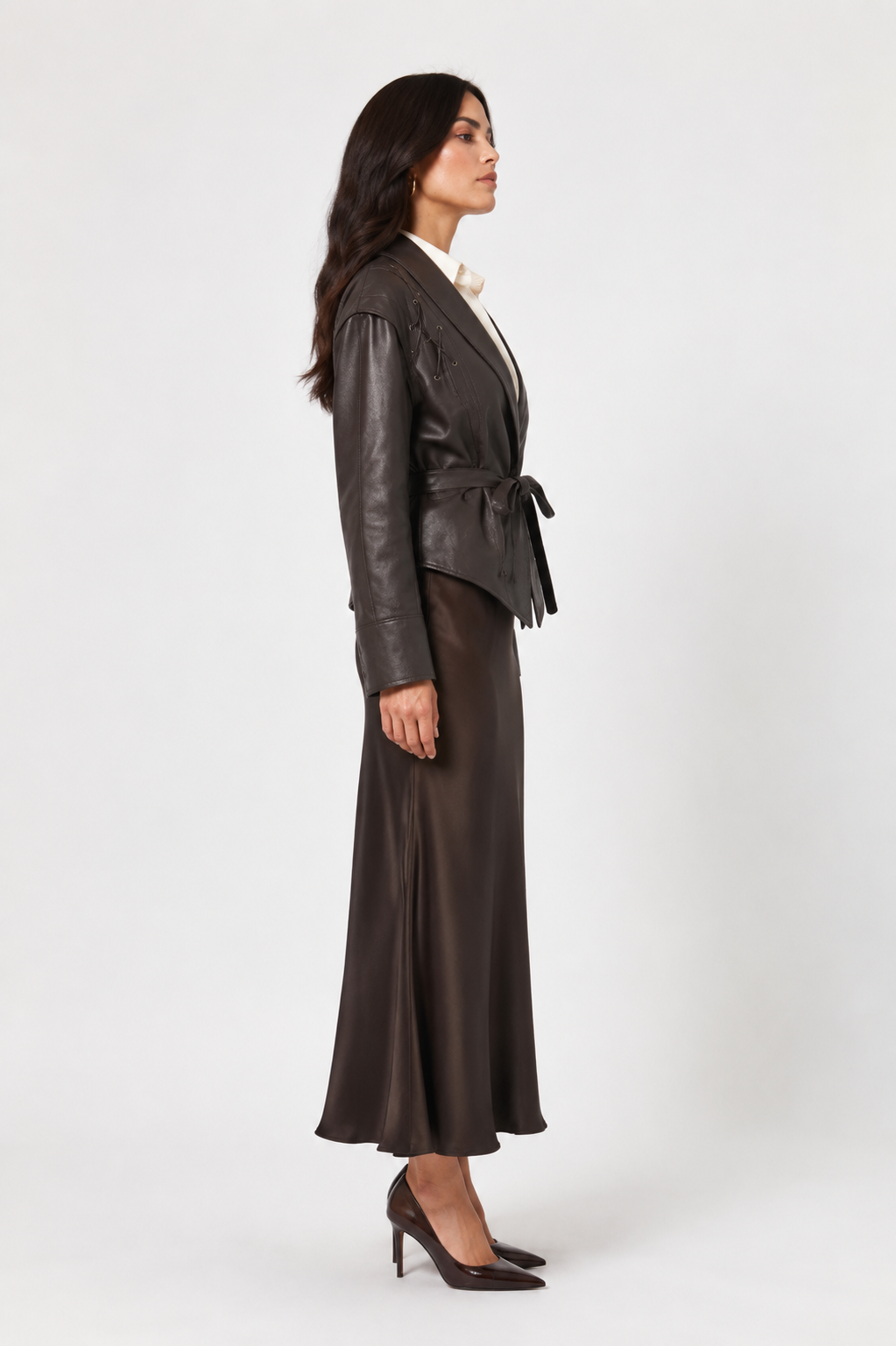 Valen Leather Wrap Jacket