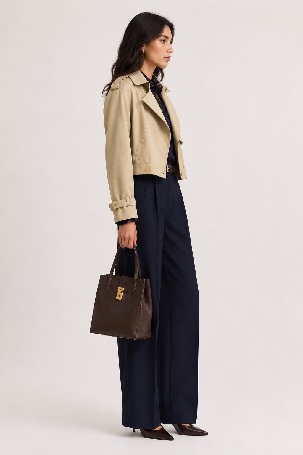 Harper Cropped Trench Jacket