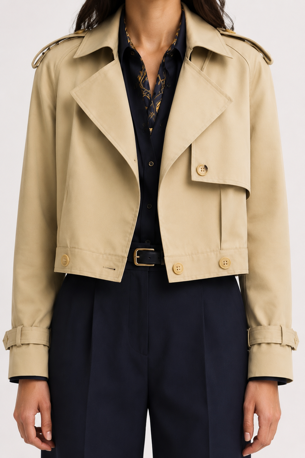 Harper Cropped Trench Jacket