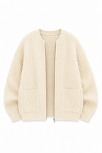 Elvarin Ribbed Zip Cardigan