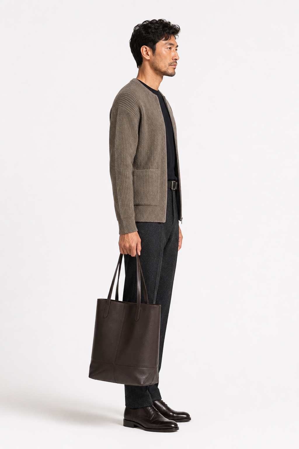 Elvarin Ribbed Zip Cardigan