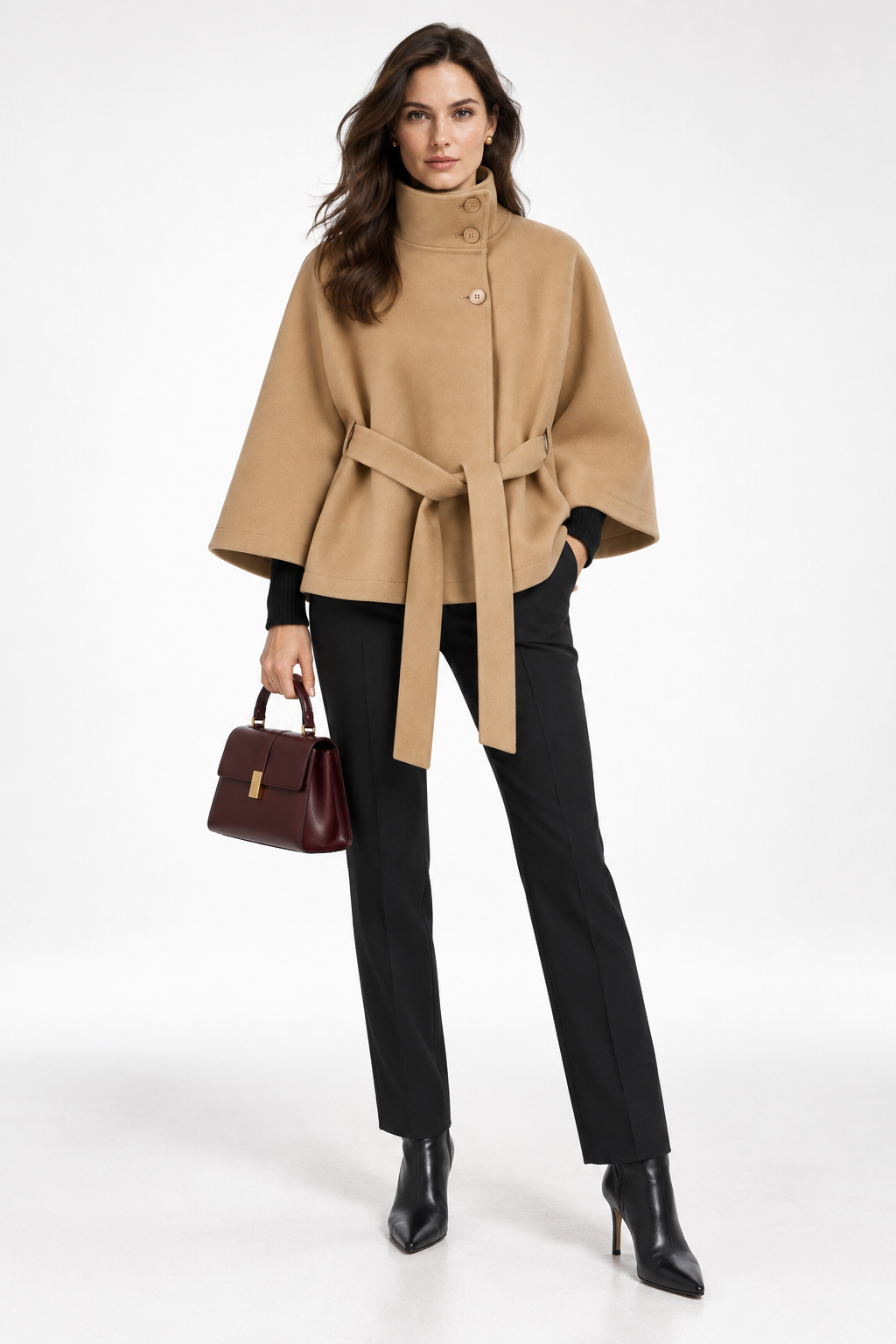 Bellerive Belted Cape Coat