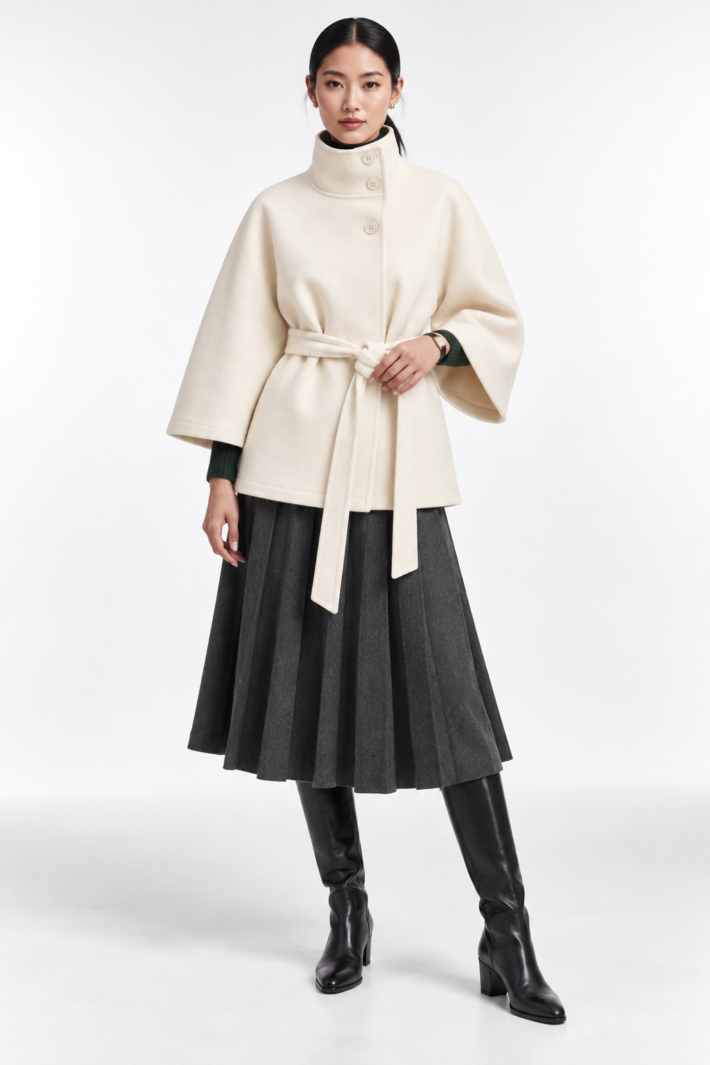 Bellerive Belted Cape Coat