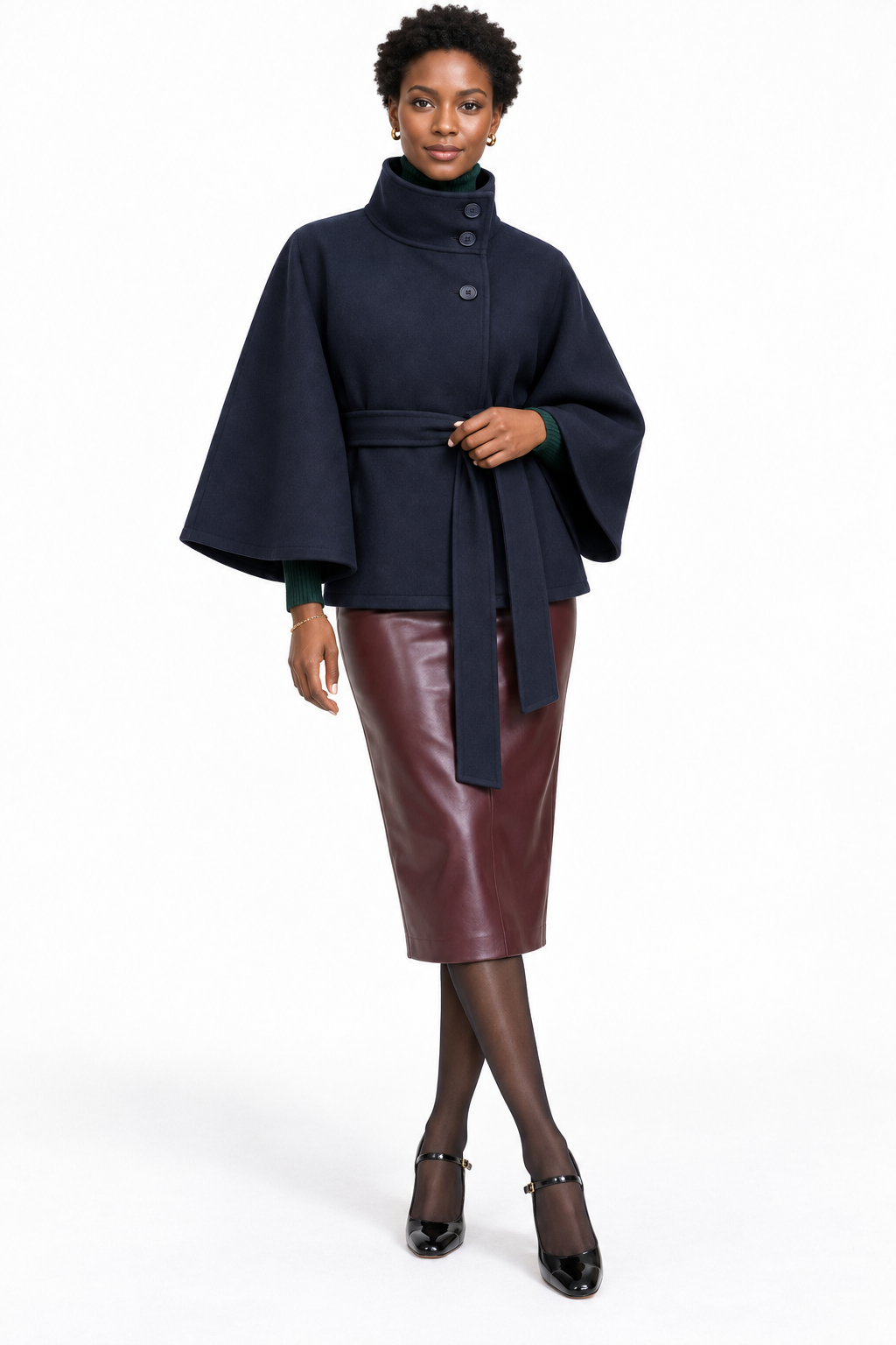 Bellerive Belted Cape Coat